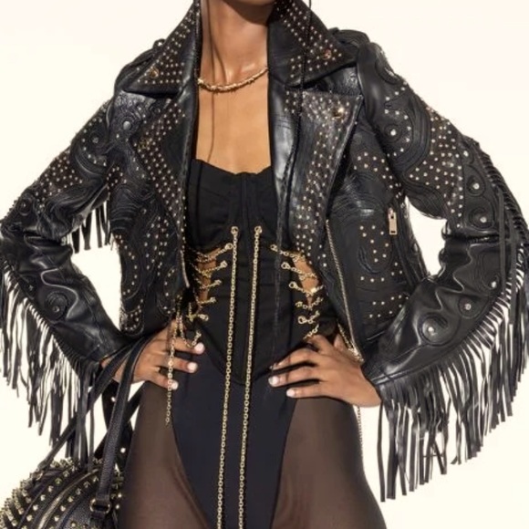 Jackets & Blazers - Leather fringe jacket